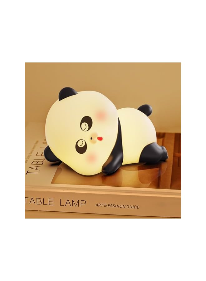 The Bros Cute Panda Night Light for Kids, 3-Level Dimmable with 7 Colors, LED Squishy Animal Lamp, Food Grade Silicone Touch Nursery Light with Timer, Ideal Room Decor for Children - Image 2