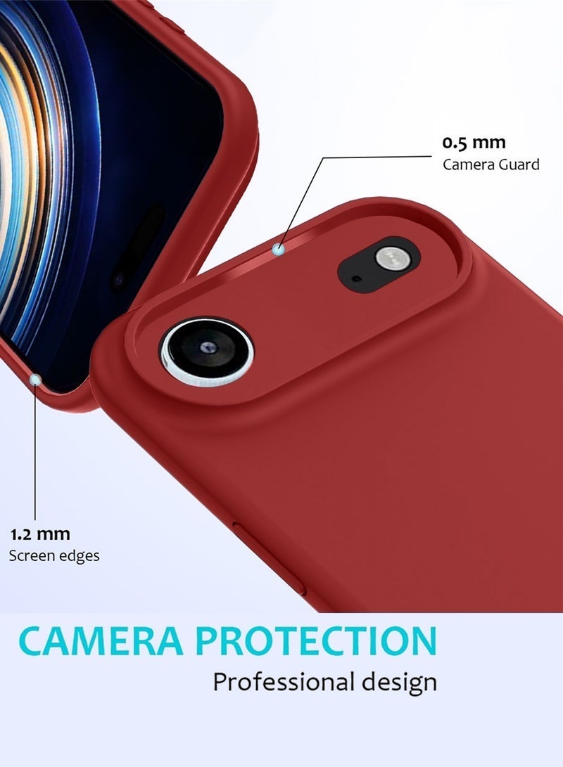 Raxoom Premium Soft Liquid Silicone Case for Apple iPhone 17 Air 5G (2025) â€“ Slim Shockproof Full Body Protective Cover with Anti-Scratch Microfiber Lining â€“ Smooth Matte Finish â€“ Red (MCRPSN) - Image 4
