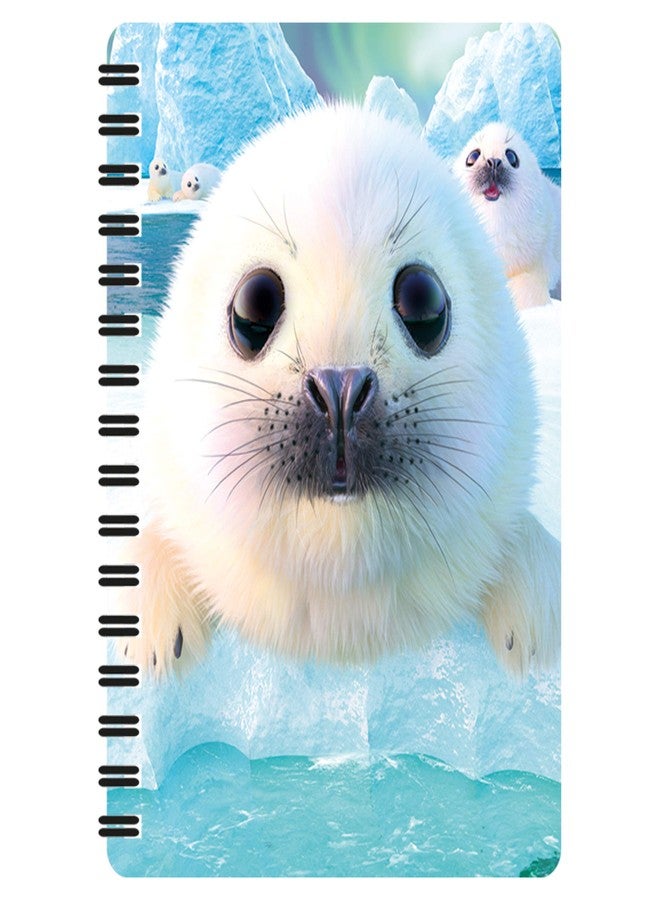 3D LiveLife Jotter - Seal Pups from Deluxebase. Spiral Bound A6 5.5x4in Small Notebook with 80 Plain Recycled Pages. Pocket Sized Animal Notepad, Journal or Drawing Book with Ocean Cover - Image 1