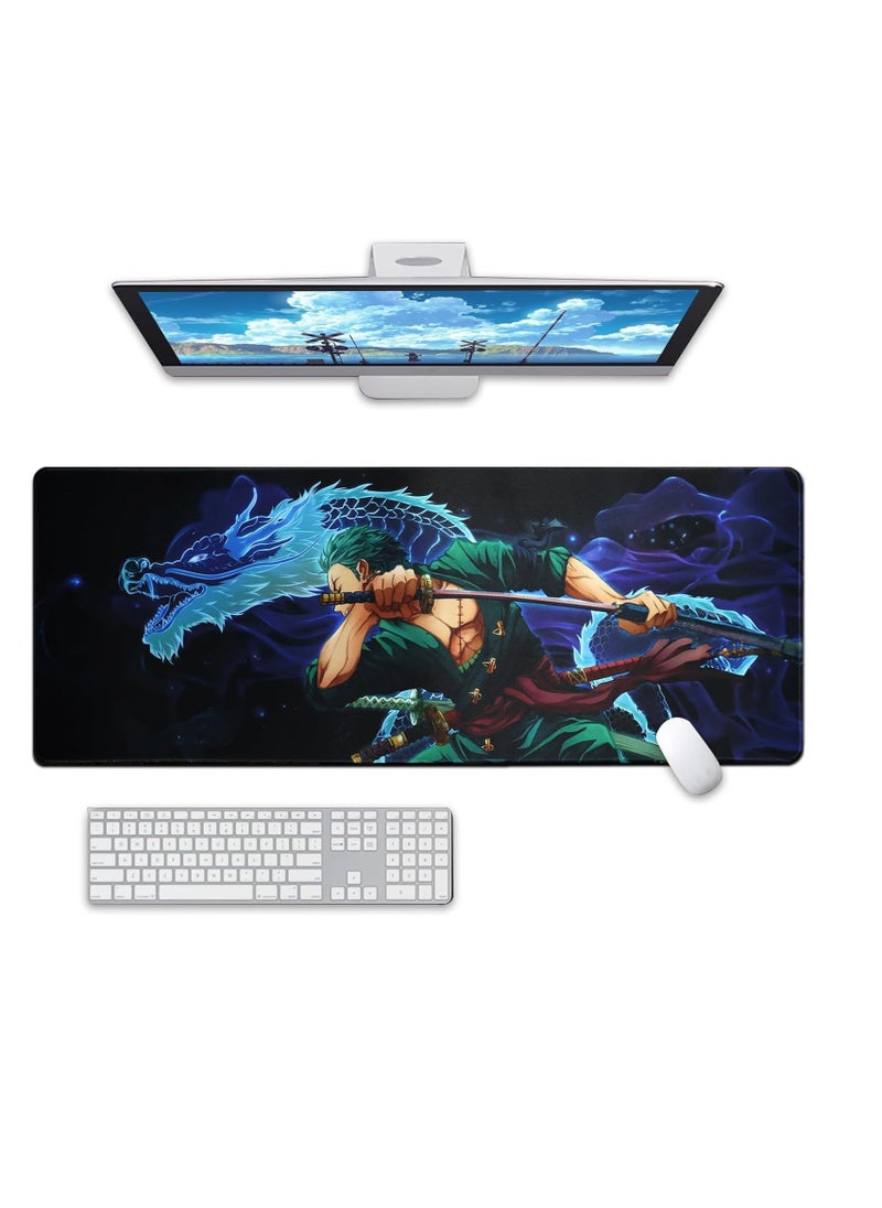 KASTWAVE - Large Mouse Pad, Anime Character Mouse Pad Large Extended Anime Gaming Mousepad Waterproof Non-Slip Rubber Base Stitched Edges Desk Mat for Computer Laptop Office Work and Study, Desk Mat 24 x 14 in - Image 1