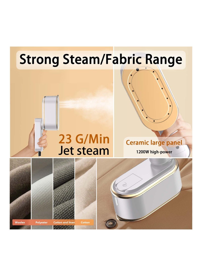 Handheld Size Portable Fabric Clothing Steamers, Travel Steamer Iron for Clothes 1200W, 3 Steam Levels Output, LCD Screen Iron for Home, Travel - Image 2