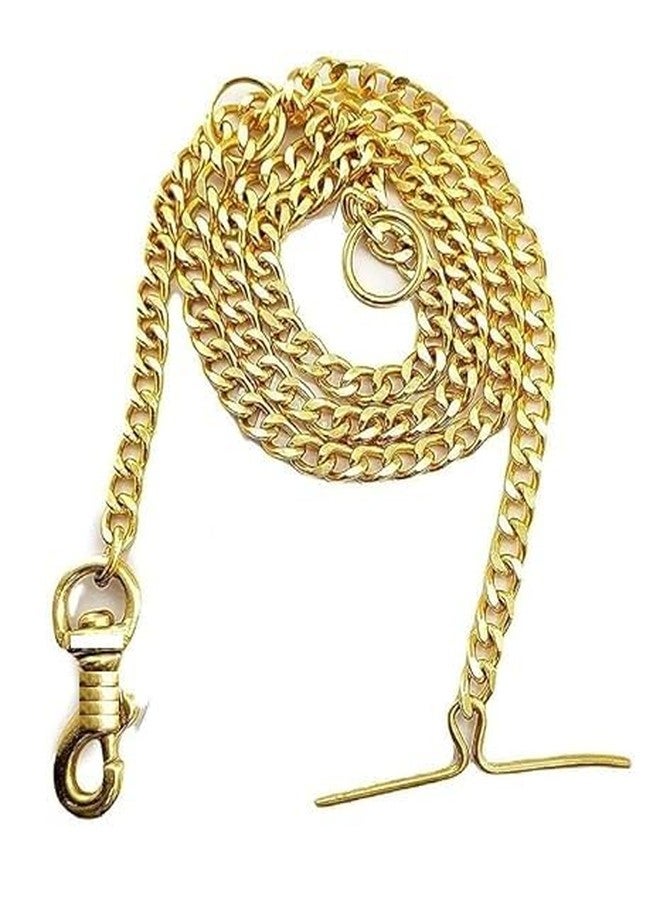 SS Paws Durable Dog Pure Brass Leash Chain Diamond Cut Heavy Duty Dog Golden Color Chain Brass Hook ((2MM/Small))-0 - Image 1