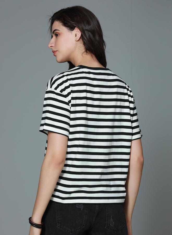 HIGH STAR Boxy Fit Striped T-Shirt by Styli  - Image 1