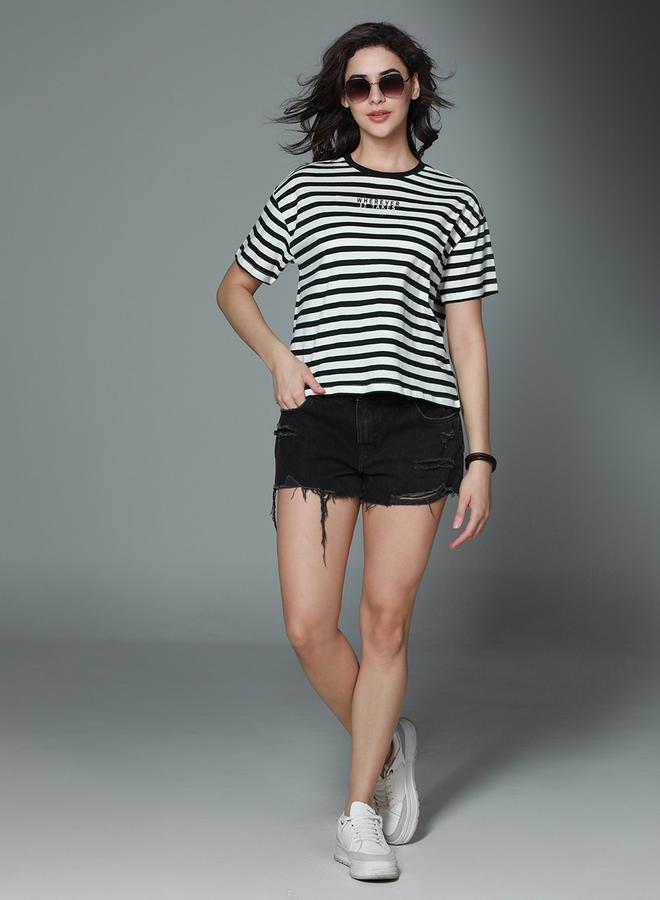 HIGH STAR Boxy Fit Striped T-Shirt by Styli  - Image 5
