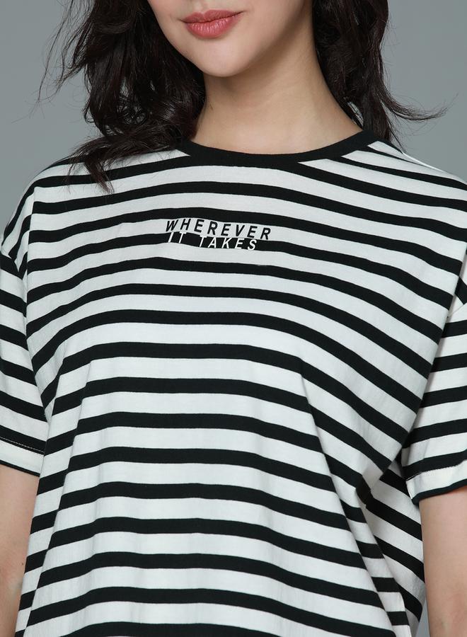 HIGH STAR Boxy Fit Striped T-Shirt by Styli  - Image 4