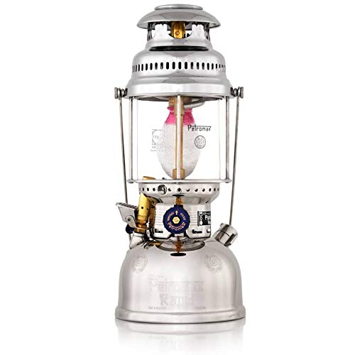 Petromax HK500 Pressurized Lantern, 500 Candlepower with 1 Quart Kerosene Tank for Home, Camping or Emergency Lighting, Hand Assembled High Pressure 400 Watt Lamp, Chrome - Image 1