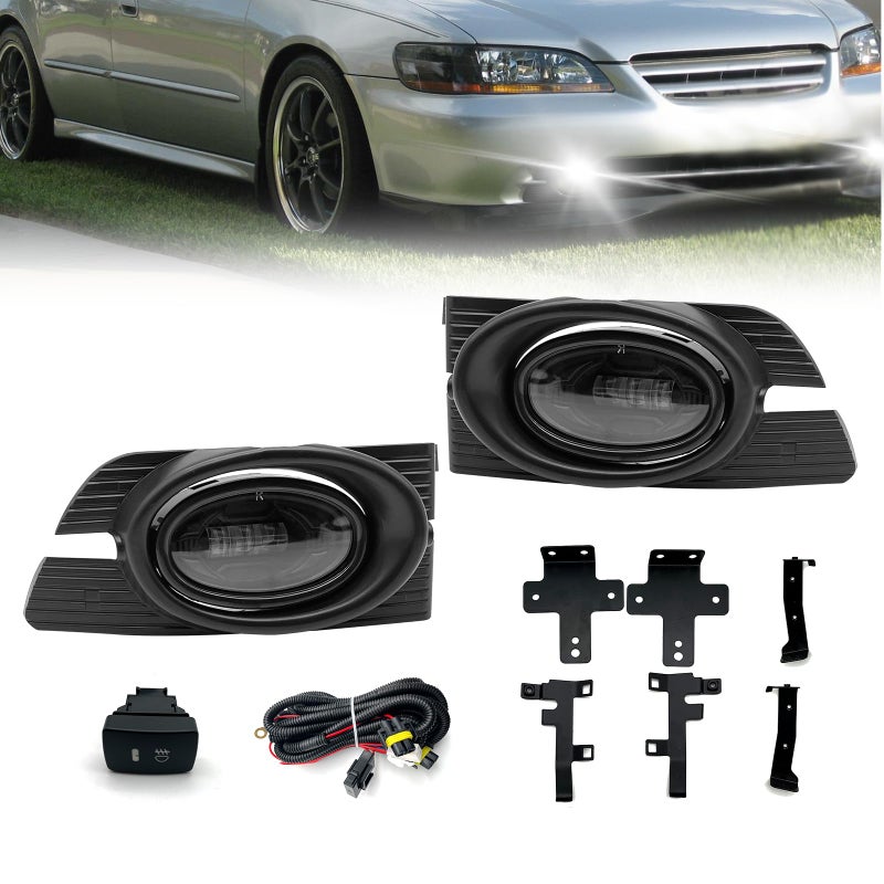 Shocklight LED Fog Lights for 20012002 Honda Accord 4DR Sedan 01 02 1 Pair Of Front Bumper Driving Fog Lamps with Switch and Wiring harness