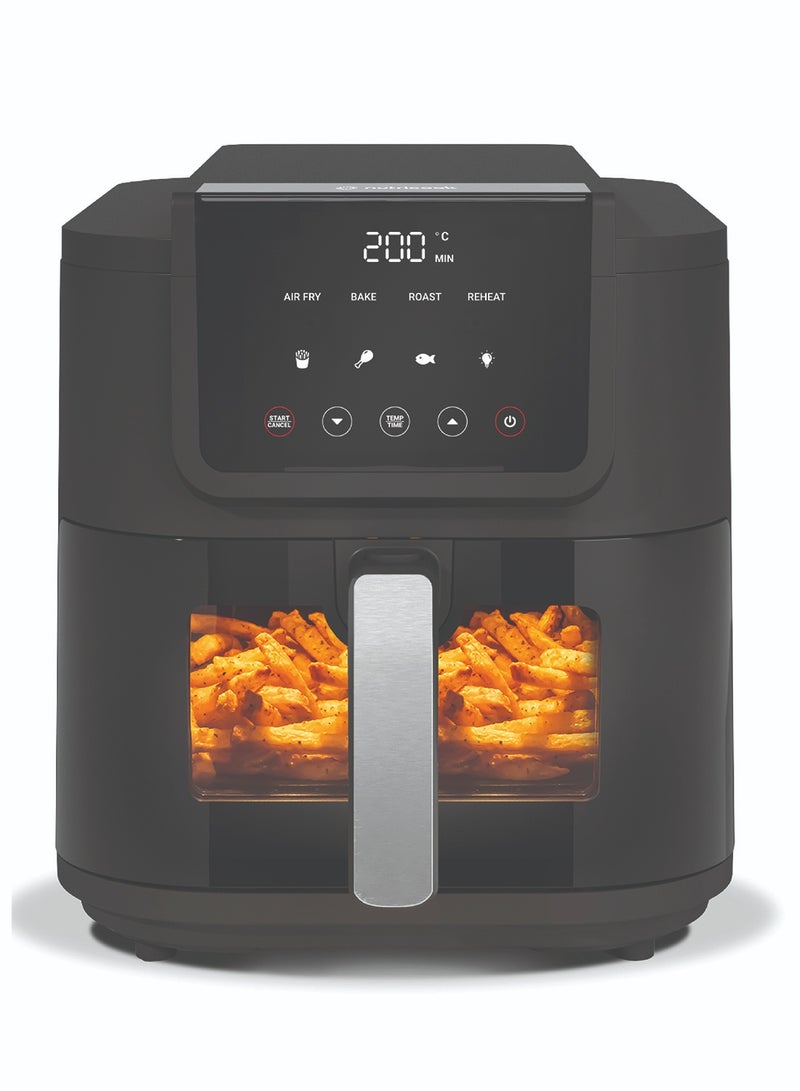 nutricook Air Fryer Slim with Free Air Fryer Liners, 5L / 1KG Capacity, Large Basket, Space-Saving Slim Design, Air Fry, Bake & Reheat, 5 Presets, Clear Window & Light, AFS100, Black, 1500W, 2-Year Warranty 5 L 1500 W NC-AFS100Combo black - Image 2