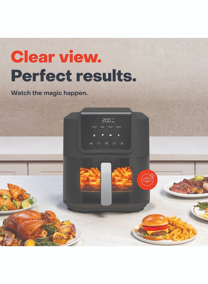 nutricook Air Fryer Slim with Free Air Fryer Liners, 5L / 1KG Capacity, Large Basket, Space-Saving Slim Design, Air Fry, Bake & Reheat, 5 Presets, Clear Window & Light, AFS100, Black, 1500W, 2-Year Warranty 5 L 1500 W NC-AFS100Combo black - Image 5