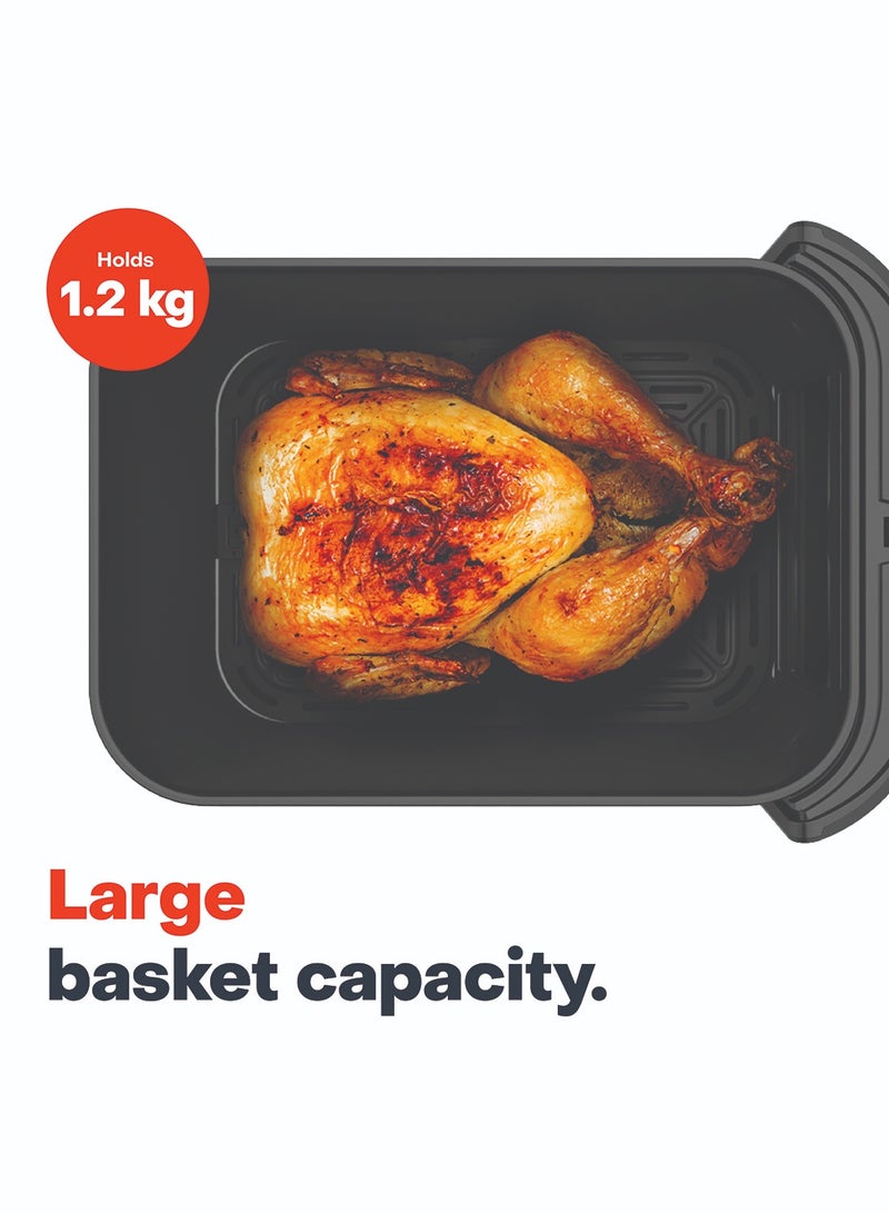 nutricook Air Fryer Slim with Free Air Fryer Liners, 5L / 1KG Capacity, Large Basket, Space-Saving Slim Design, Air Fry, Bake & Reheat, 5 Presets, Clear Window & Light, AFS100, Black, 1500W, 2-Year Warranty 5 L 1500 W NC-AFS100Combo black - Image 3