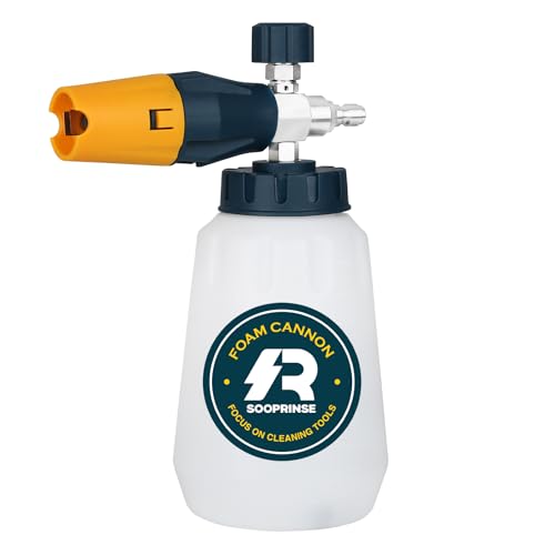 Sooprinse Foam Cannon with 1/4 Inch Quick Connector, Heavy Duty Car Foam Blaster Wide Neck Adjustable Snow Foam Lance for Pressure Washer, 1 Liter - Image 1