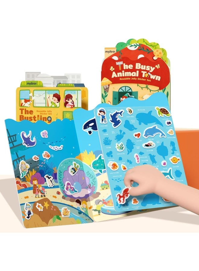 Mideer Reusable Puffy Sticker Book for Kids – Incredible Aquarium, Waterproof Sensory Sticker Activity Book with Marine Animals for Toddlers 1-3, Educational Creative Play Toy for Kids Age 2-4 - Image 2