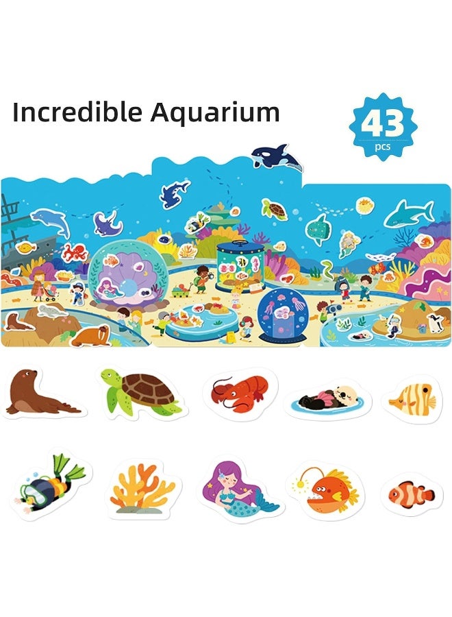 Mideer Reusable Puffy Sticker Book for Kids – Incredible Aquarium, Waterproof Sensory Sticker Activity Book with Marine Animals for Toddlers 1-3, Educational Creative Play Toy for Kids Age 2-4 - Image 3