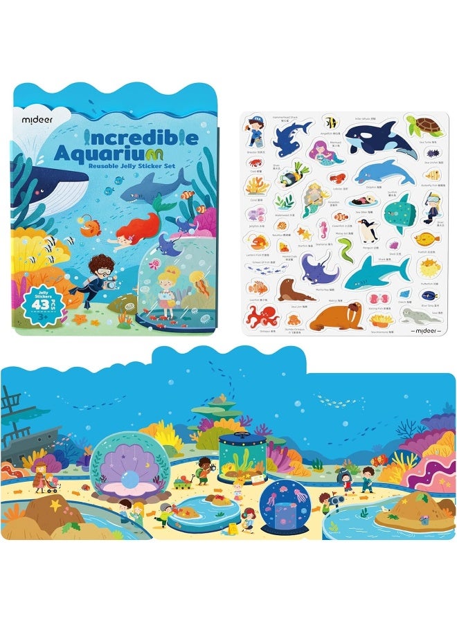 Mideer Reusable Puffy Sticker Book for Kids – Incredible Aquarium, Waterproof Sensory Sticker Activity Book with Marine Animals for Toddlers 1-3, Educational Creative Play Toy for Kids Age 2-4 - Image 4