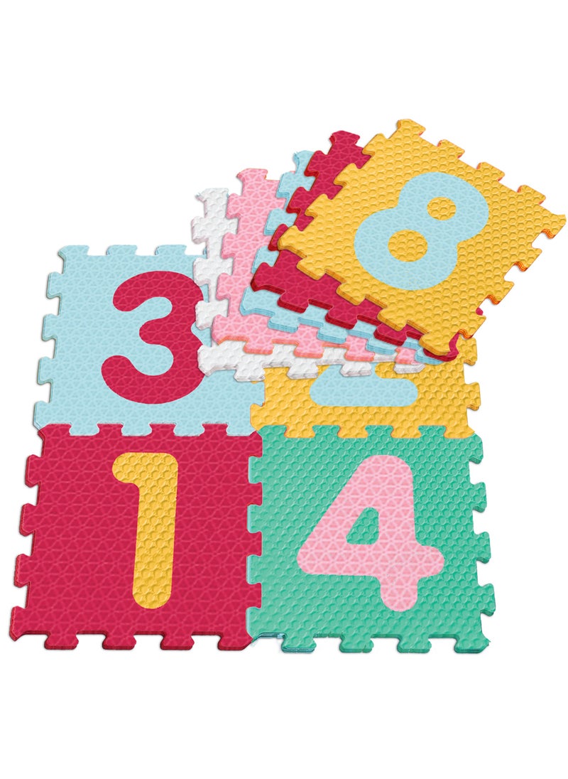 Sunta Sunta Mix Textured Numbers Puzzle Baby Mat (32x32cm)9 pcs - Assorted  - Image 3