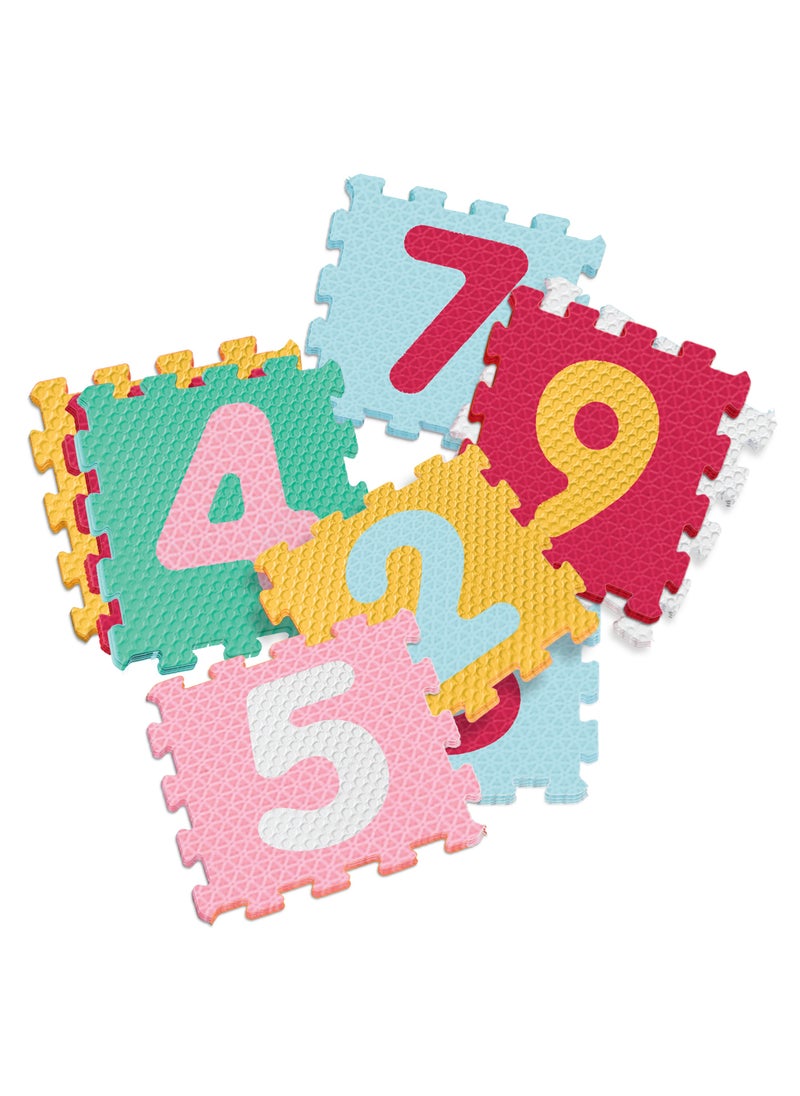 Sunta Sunta Mix Textured Numbers Puzzle Baby Mat (32x32cm)9 pcs - Assorted  - Image 4
