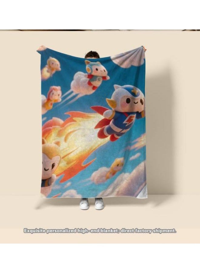 general Children's or student cartoon flannel thin blanket (warm and comfortable, suitable for sleep, games) 100cm*150cm - Image 4