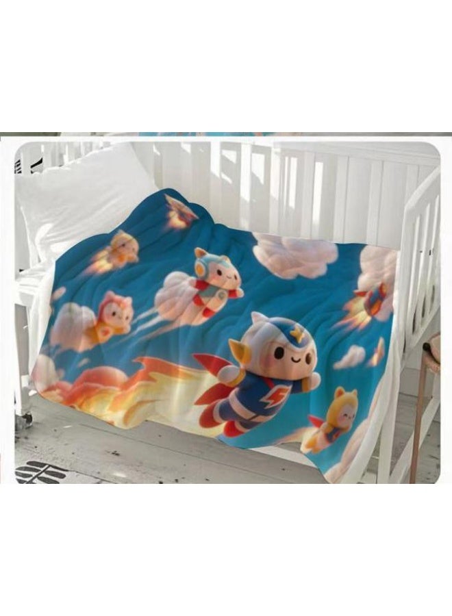 general Children's or student cartoon flannel thin blanket (warm and comfortable, suitable for sleep, games) 100cm*150cm - Image 3