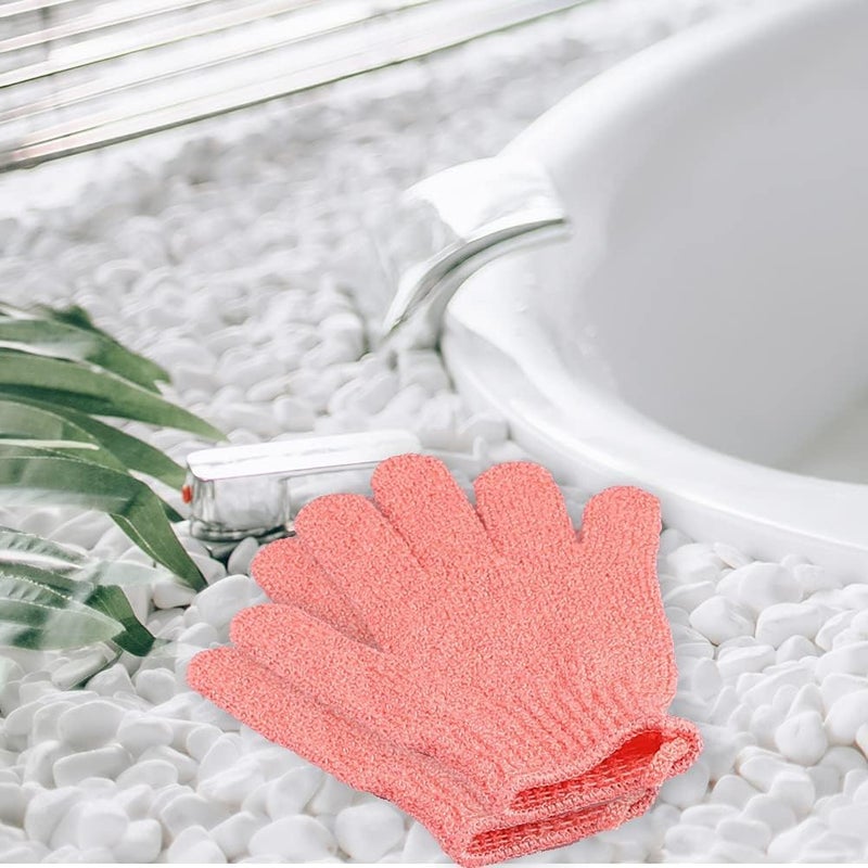 HZYH 8 Pcs Bamboo Exfoliating Gloves, Body Scrub Mitts for Dead Skin Removal, Shower Wash Gloves Suitable for Adults and Kids, Available in Blue, White, Pink, Orange - Image 4