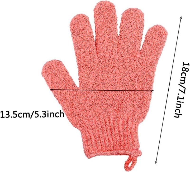 HZYH 8 Pcs Bamboo Exfoliating Gloves, Body Scrub Mitts for Dead Skin Removal, Shower Wash Gloves Suitable for Adults and Kids, Available in Blue, White, Pink, Orange - Image 2
