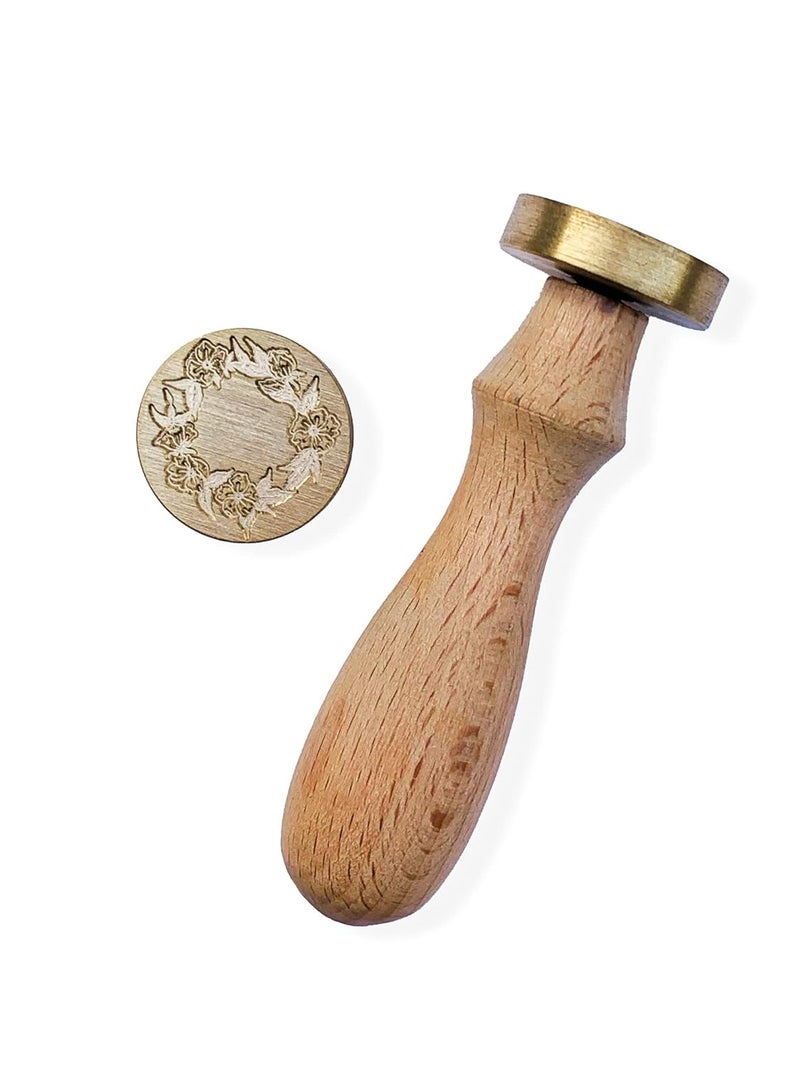 The Frayed Letters The Frayed Letters Wax Seal Stamp Wild Rose Wreath Sealing Stamp Removable Brass Seal Wooden Handle Invitations Embellishment Bottle Decoration Gift Packing  - Image 1