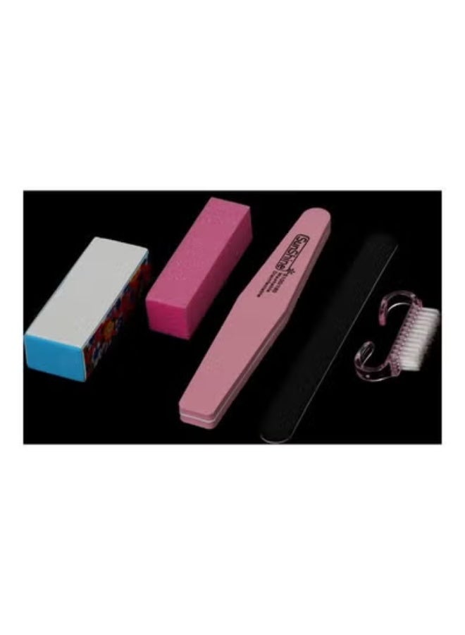 5Pcs Manicure Nail Care Tool Set Nail Beauty Nail Files Buffer Block Brush - Image 3