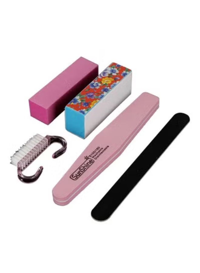 5Pcs Manicure Nail Care Tool Set Nail Beauty Nail Files Buffer Block Brush - Image 4