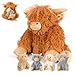 SuzziPals 5in1 Highland Cow Stuffed Animals with Babies Inside 5PC Set Highland Cow Plush Mommy 4 Babies Soft Pillow Plushies Decor Cute 3 to 8 Year Old Girl Gifts Imaginative Play Toy Cows - Image 2