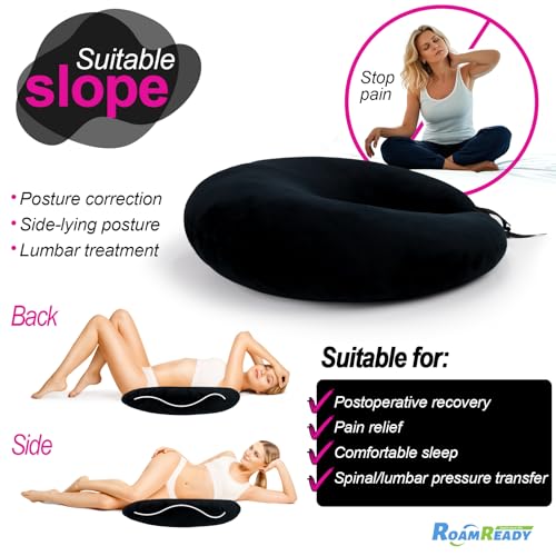 RoamReady BBL Pillow After Surgery for Butt Sleeping Sitting, Driving Donut Hemorrhoid Pillow, Seat Support Hip Cushion, Cotton BBL Post Surgery Recovery Must Haves (Upgraded) - Image 5