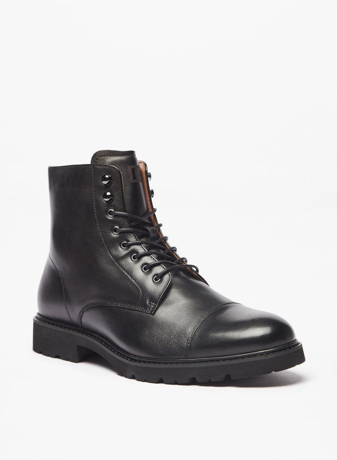 DUCHINI Men's Solid Ankle Boots with Zip Closure  - Image 1