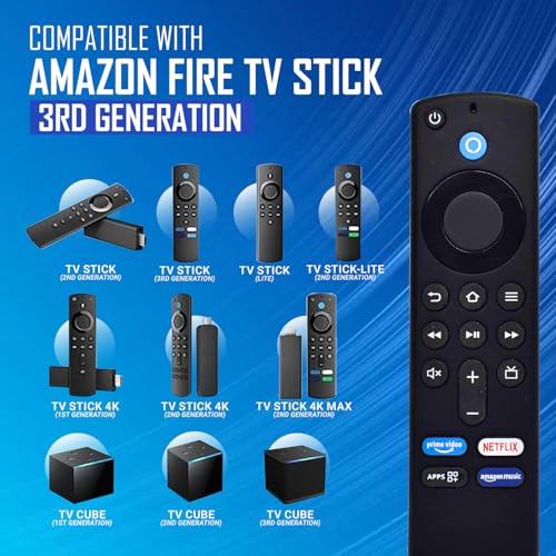 LRIPL Replacement Remote Control Compatible with Amazon Fire TV Stick 3rd Generation | Alexa Voice Remote with Bluetooth & App Shortcut Keys | Firestick 3rd Gen Replacement Remote - Image 2