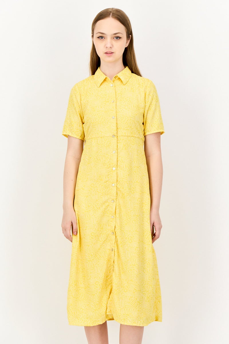 ONLY Women Allover Print Mini Dress, Yellow - Image 2