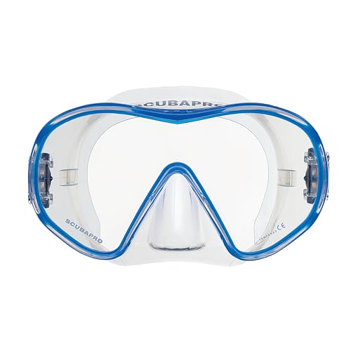 SCUBAPRO Solo Scuba Mask with Panoramic Single Lens for Recreational Diving ClearBlue - Image 1