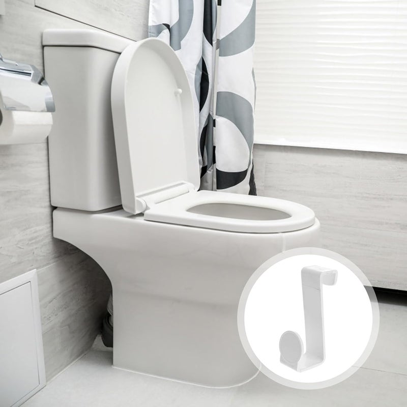 HANABASS Multi-Purpose Plastic Toilet Seat Hooks Punch-Free Z-Shaped Hanging Hooks White Household Organizing Utility for Bathroom Storage and Potty Seat Accessories - Image 4