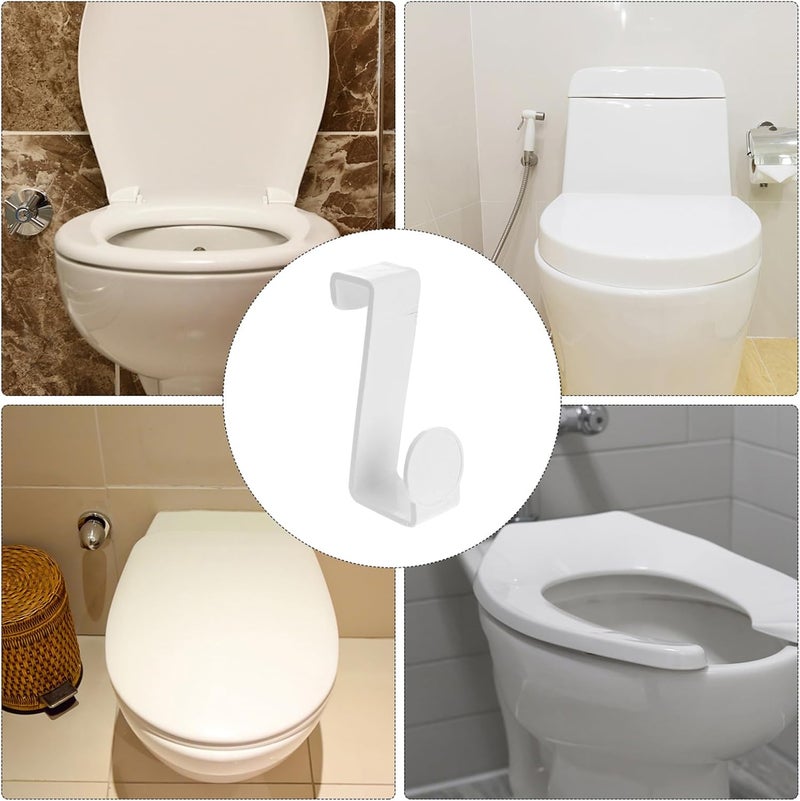 HANABASS Multi-Purpose Plastic Toilet Seat Hooks Punch-Free Z-Shaped Hanging Hooks White Household Organizing Utility for Bathroom Storage and Potty Seat Accessories - Image 3