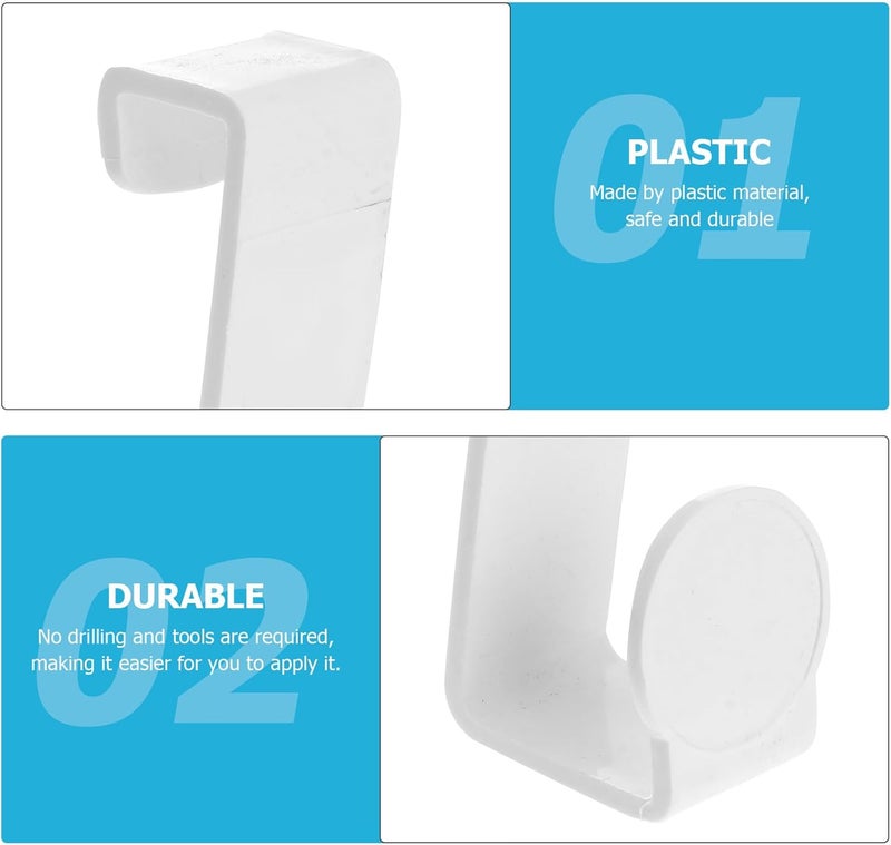 HANABASS Multi-Purpose Plastic Toilet Seat Hooks Punch-Free Z-Shaped Hanging Hooks White Household Organizing Utility for Bathroom Storage and Potty Seat Accessories - Image 2