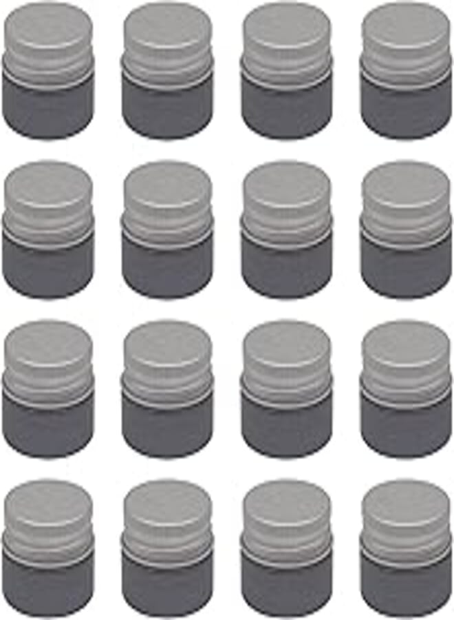 FUNNY 20ML Silver Color Glitter Plastic Jar - Glitter Silver Color Metal Lid - High Quality Healthy Refill Empty Plastic Empty Storage Jar Round Empty Tins Storage Jar - By Artistic