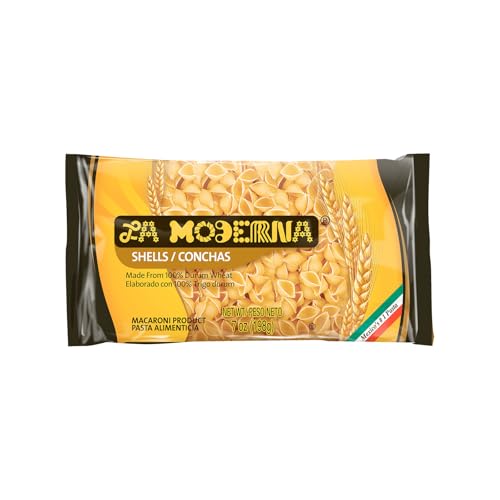 LA MODERNA, Shell Conchas Pasta 7 oz (Pack of 1) | Made with Durum Wheat Semolina | Enriched with Iron, Folic Acid & B Vitamins | Non-GMO Kosher Conchas Pasta Shells for Soups, Casseroles, Salads & Comfort Recipes - Image 1