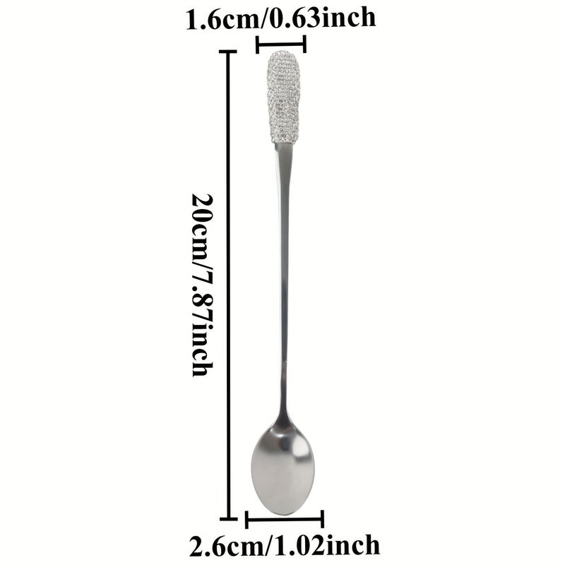 Elegant Long Handle Spoon With 1 Round Scoop for Coffee Ice Cream Serving - Image 3