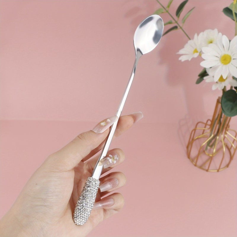 Elegant Long Handle Spoon With 1 Round Scoop for Coffee Ice Cream Serving - Image 2