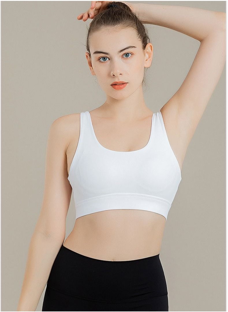 Loquat Women Quick Dry Breathable Sports Bra White  - Image 1