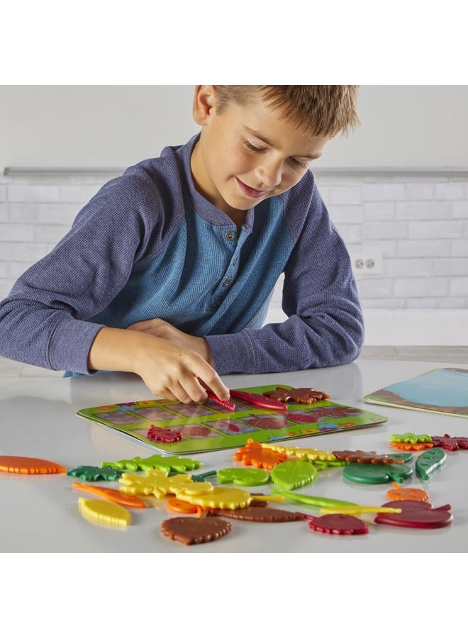 hand2mind Sensory Leaves Math Activity Set, Pattern Play, Shape Puzzle, Pattern Blocks Cards, Math Counters, Sorting Toy, Shapes for Toddlers, Counting Toy, Kindergarten Learning Activities - Image 2