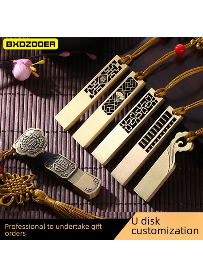 USB Flash Disk 16g Tiger Year Creative Metal USB Flash Disk 3.0 Chinese Style Gift USB Flash Disk 32g Car Music USB Flash Disk 64g-Color:Window Flower-Capacity:64GB - Image 2