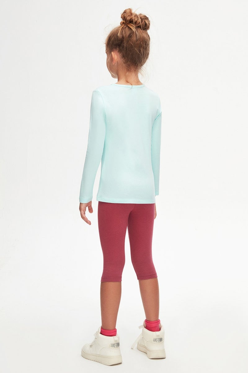 Lovetti Mint Basic Seasonal Lycra Long Sleeve Girls T-Shirt  - Image 3