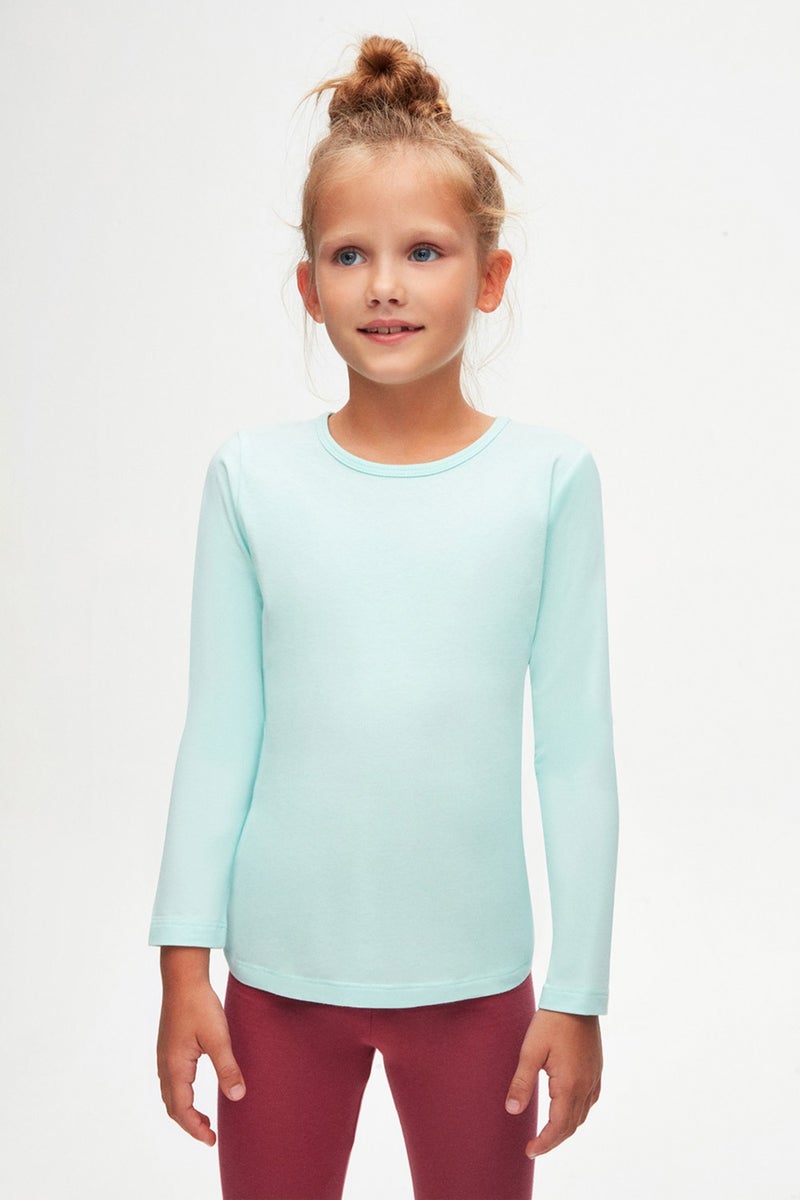 Lovetti Mint Basic Seasonal Lycra Long Sleeve Girls T-Shirt  - Image 4