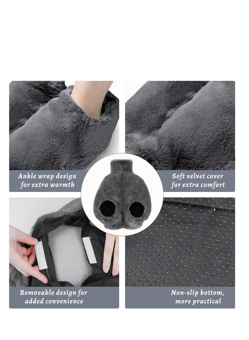 Excefore Hot Water Bottle for Feet, 2l Large Rubber Foot Warmer ot Water Bottle, Cold Feet Warming, for Pain Relief Neck and Shoulders, Foot Warming, Menstrual Pain, Bpa-Free Hot Water Bag - Image 3