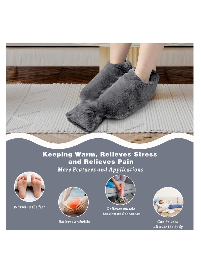 Excefore Hot Water Bottle for Feet, 2l Large Rubber Foot Warmer ot Water Bottle, Cold Feet Warming, for Pain Relief Neck and Shoulders, Foot Warming, Menstrual Pain, Bpa-Free Hot Water Bag - Image 2