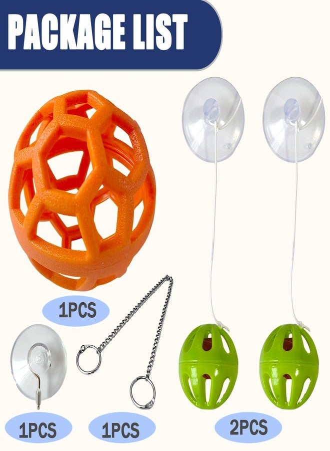 Toeloioh 5PCS Bearded Dragon Enrichment Toys Feeder Ball, Interactive Feed Toys,Bells Exercise Ball for Lizard Gecko Reptile Animals,Reptile Tank Accessories - Image 3