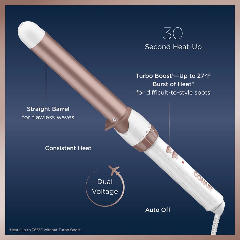 Conair Double Ceramic 1-inch Curling Wand, Straight wand produces flawless waves - Image 4