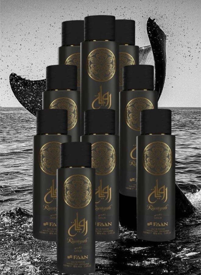 Faan 9 Pieces Riwayah Gold Perfume 100ML - Image 1